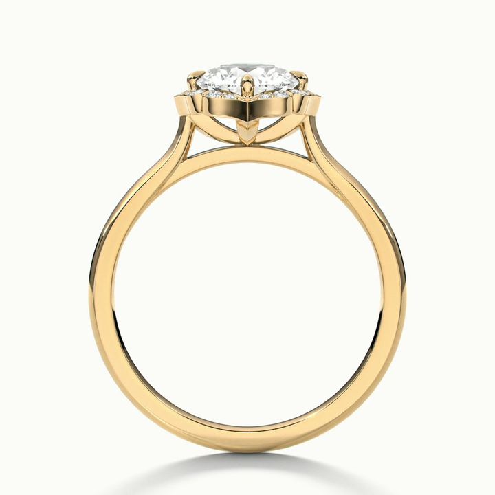 Nyla 1.5 Carat Round Halo Lab Grown Engagement Ring in 10k Yellow Gold