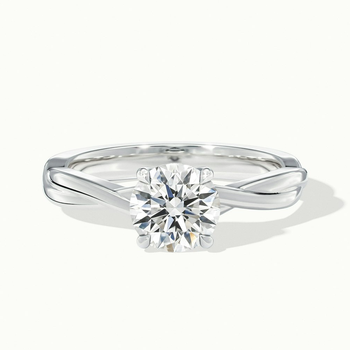 Zoya 1 Carat Round Solitaire Lab Grown Engagement Ring in 14k White Gold