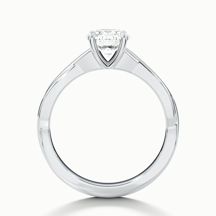 Zoya 1 Carat Round Solitaire Lab Grown Engagement Ring in 14k White Gold