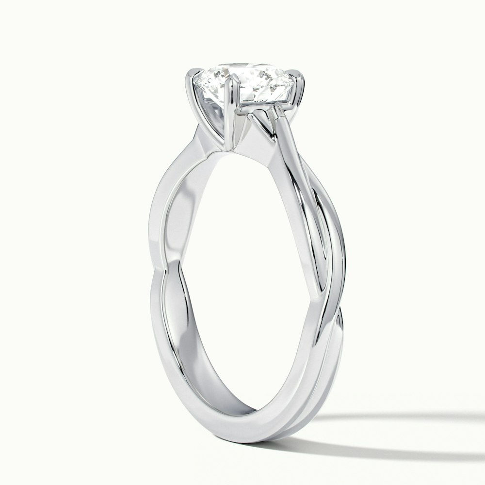 Zoya 3 Carat Round Solitaire Lab Grown Engagement Ring in 10k White Gold