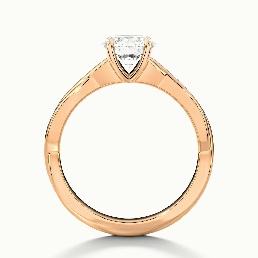 Lucy 2 Carat Round Solitaire Moissanite Diamond Ring in 14k Rose Gold