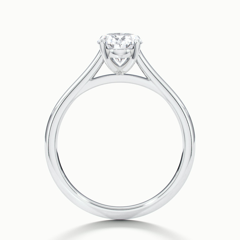 Rose 1 Carat Oval Solitaire Lab Grown Engagement Ring in 10k White Gold