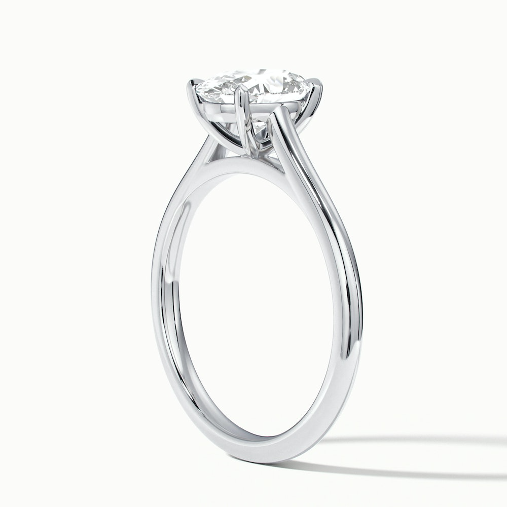 Rose 4 carat oval Solitaire Lab Grown Engagement Ring in 10k White Gold