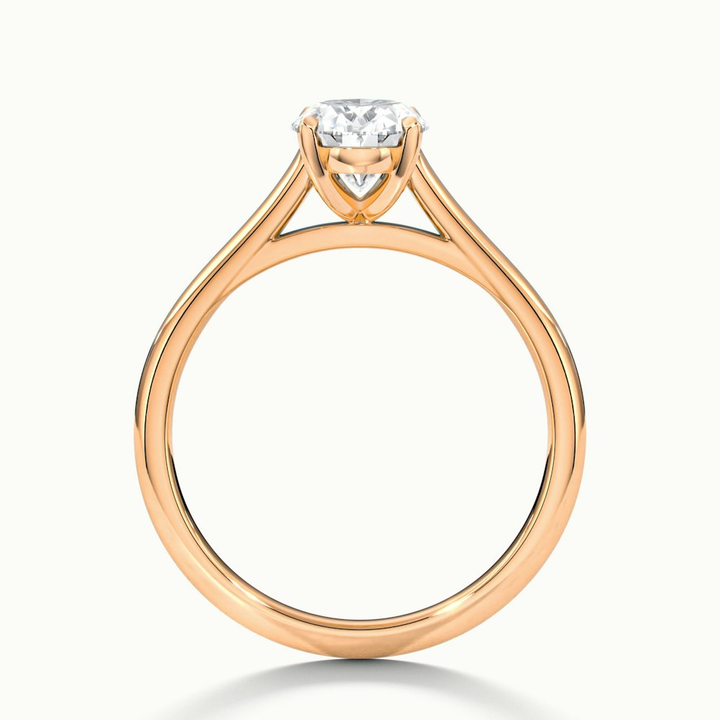 Love 1 Carat Oval Solitaire Moissanite Diamond Ring in 10k Rose Gold