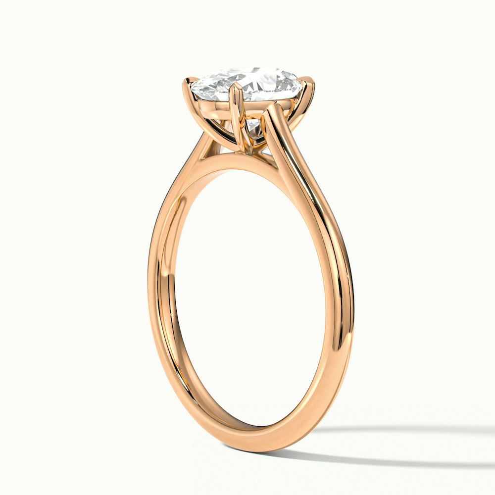 Rose 1 Carat Oval Solitaire Lab Grown Engagement Ring in 10k Rose Gold