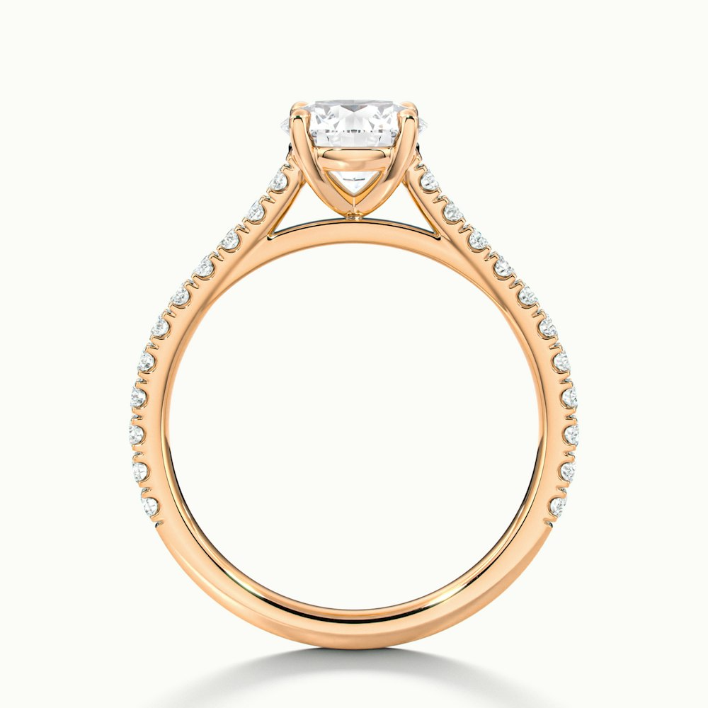 Riva 1 Carat Round Solitaire Scallop Lab Grown Engagement Ring in 10k Rose Gold