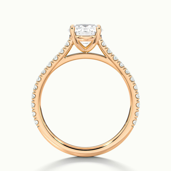 Riva 1 Carat Round Solitaire Scallop Lab Grown Engagement Ring in 10k Rose Gold