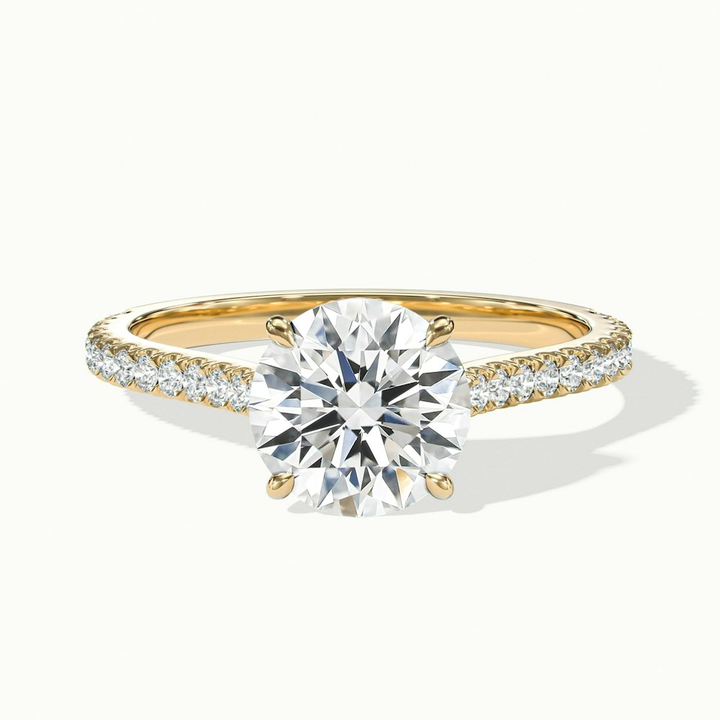 Riva 1 Carat Round Solitaire Scallop Lab Grown Engagement Ring in 10k Yellow Gold