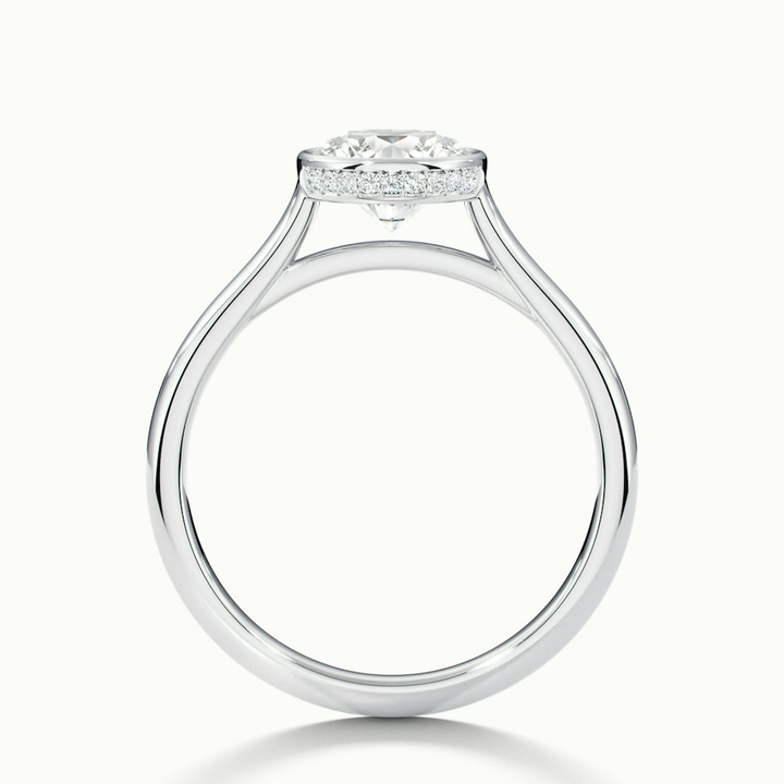 Angel 1 Carat Round Bezel Set Moissanite Diamond Ring in Platinum