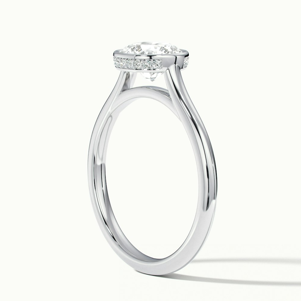 Anya 5 Carat Round Solitaire Lab Grown Engagement Ring Hidden Halo in 18k White Gold