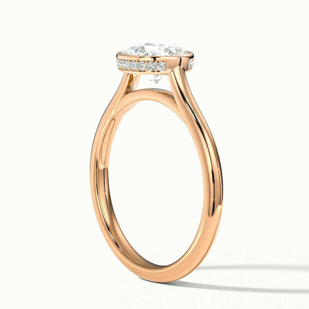 Angel 3.5 Carat Round Bezel Set Moissanite Diamond Ring in 10k Rose Gold