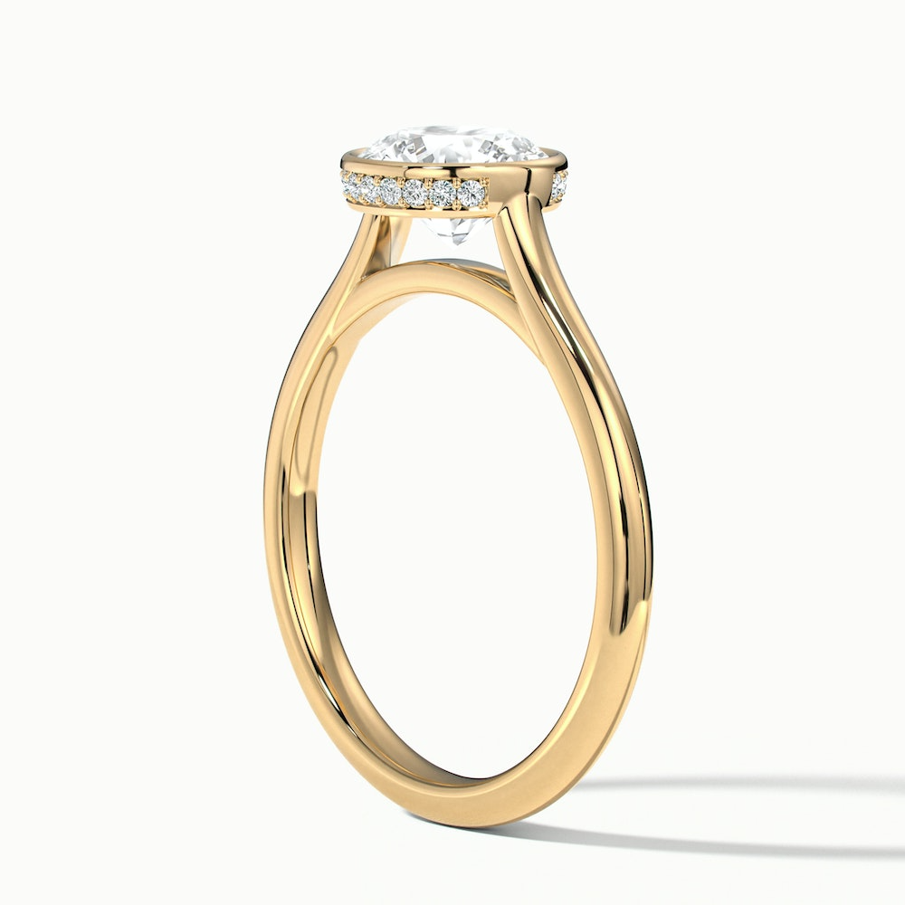 Anya 1.5 Carat Round Solitaire Lab Grown Engagement Ring Hidden Halo in 10k Yellow Gold