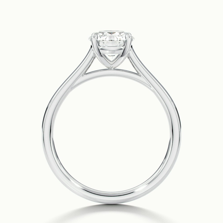 Anaya 3 Carat Round Cut Solitaire Moissanite Diamond Ring in 10k White Gold