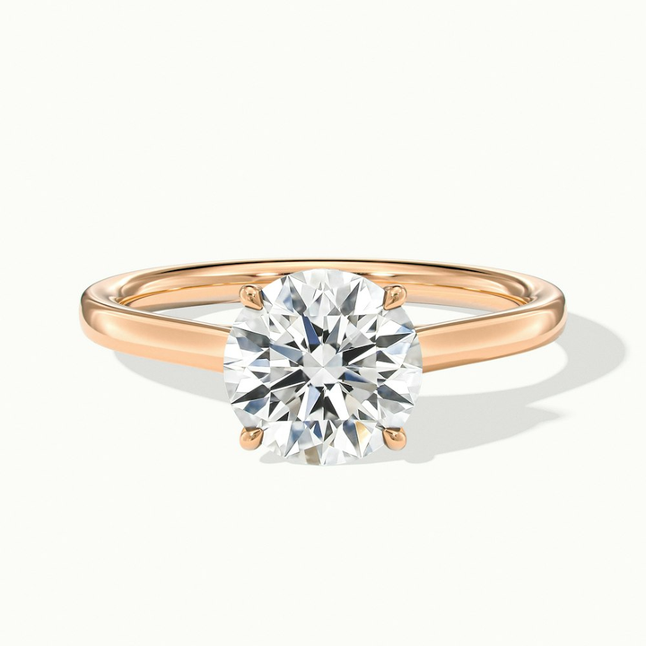 Anaya 4 Carat Round Cut Solitaire Moissanite Diamond Ring in 14k Rose Gold