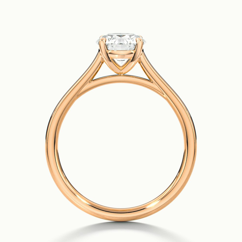 Lena 1 Carat Round Cut Solitaire Lab Grown Engagement Ring in 10k Rose Gold