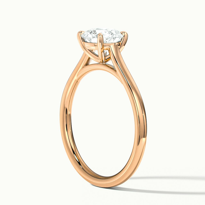 Lena 1 Carat Round Cut Solitaire Lab Grown Engagement Ring in 10k Rose Gold