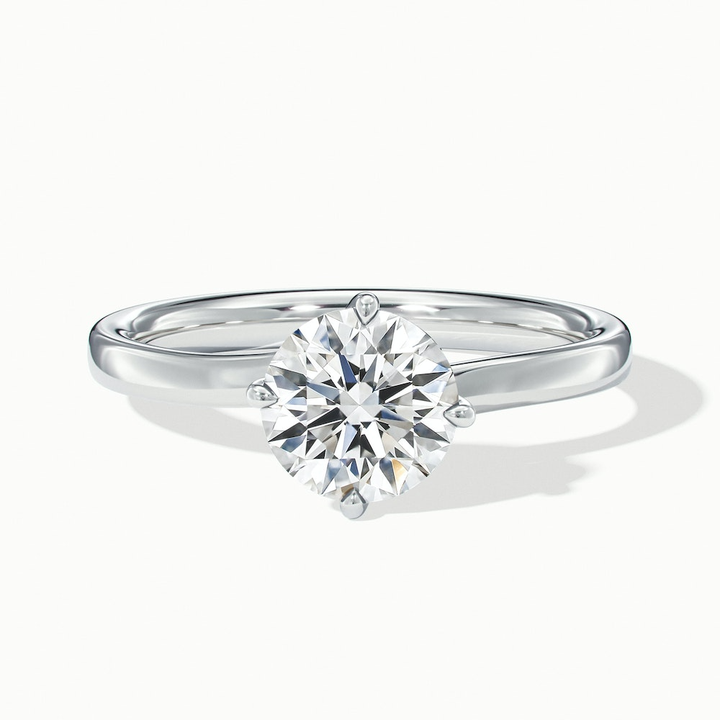 Daisy 5 Carat Round Solitaire Moissanite Diamond Ring in Platinum