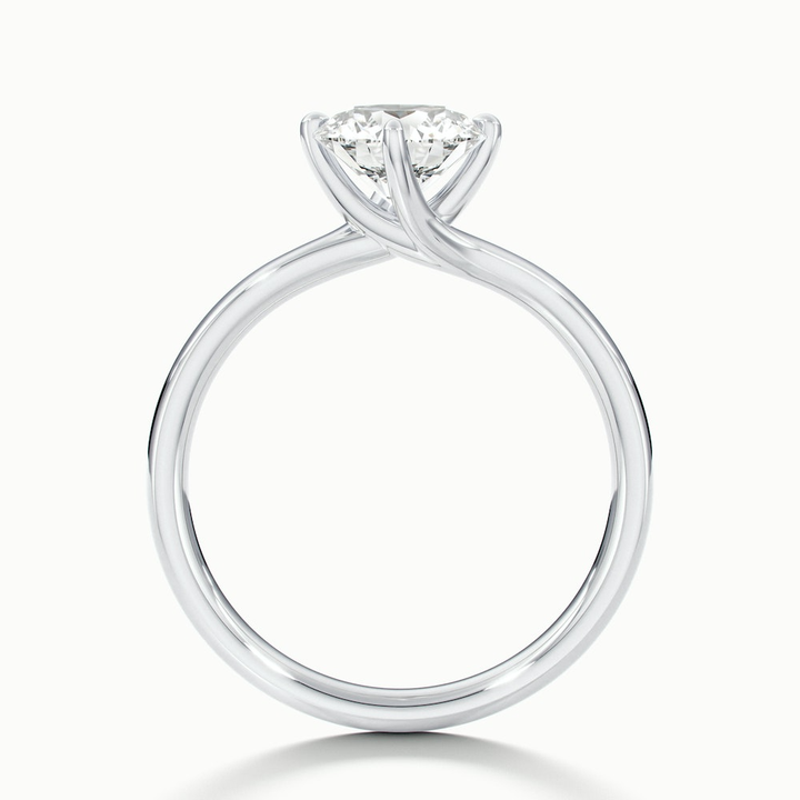 Daisy 4 Carat Round Solitaire Moissanite Diamond Ring in 10k White Gold