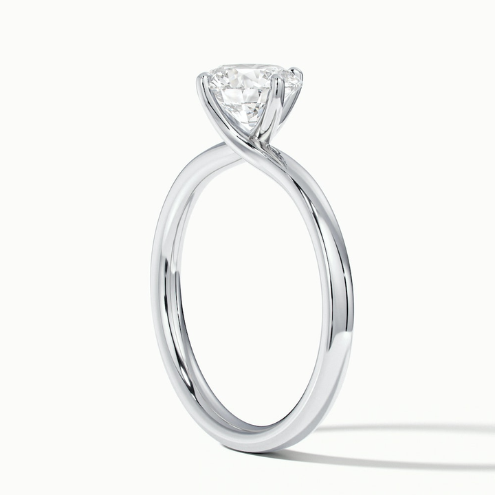 Daisy 5 Carat Round Solitaire Moissanite Diamond Ring in 18k White Gold