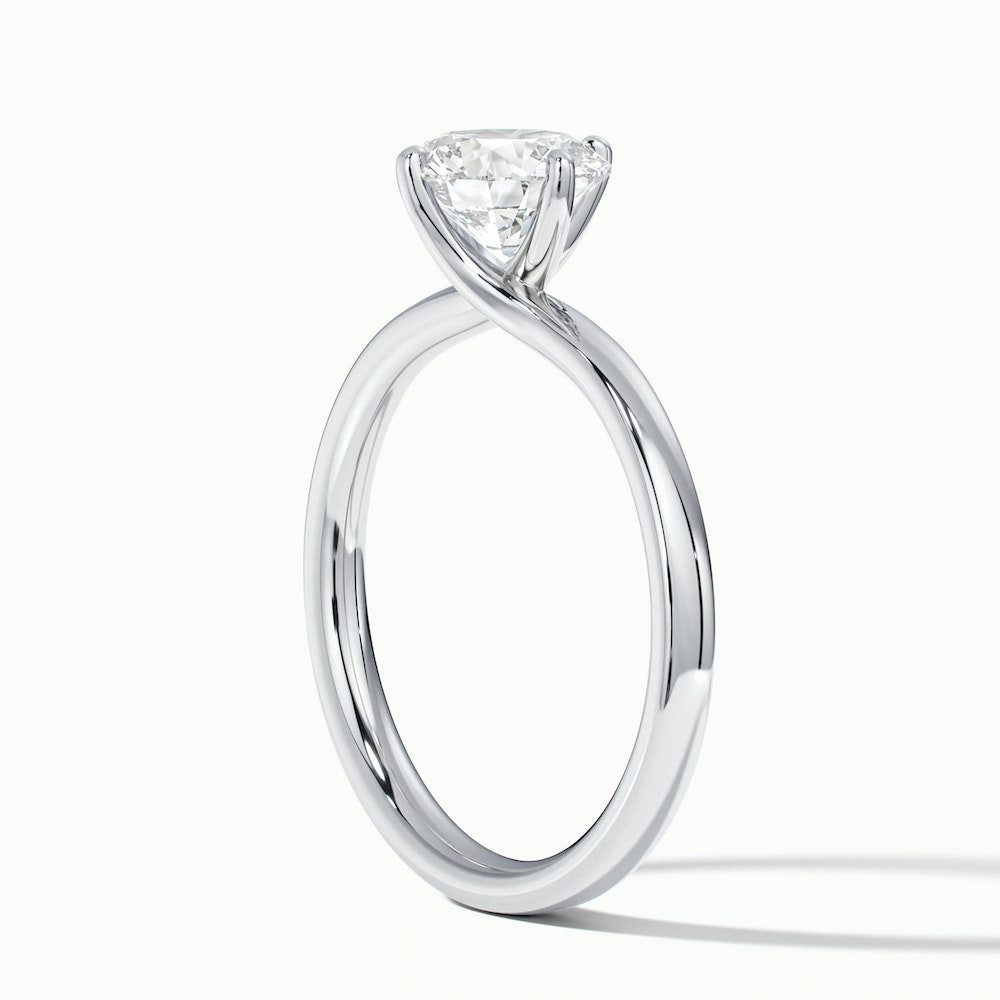Alia 1 Carat Round Solitaire Lab Grown Engagement Ring in 14k White Gold