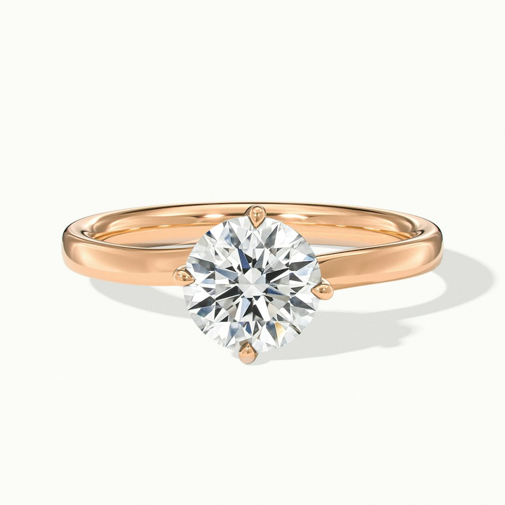Alia 1 Carat Round Solitaire Lab Grown Engagement Ring in 10k Rose Gold