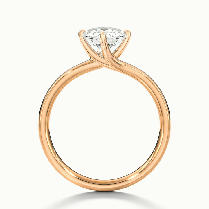 Daisy 4 Carat Round Solitaire Moissanite Diamond Ring in 14k Rose Gold