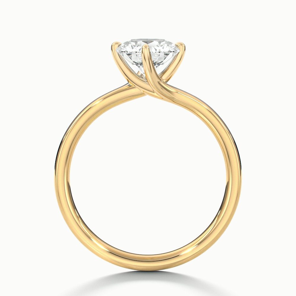 Daisy 1 Carat Round Solitaire Moissanite Diamond Ring in 10k Yellow Gold