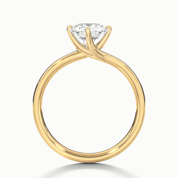 Alia 3 Carat Round Solitaire Lab Grown Engagement Ring in 10k Yellow Gold