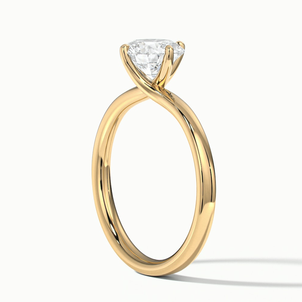 Alia 2 Carat Round Solitaire Lab Grown Engagement Ring in 14k Yellow Gold
