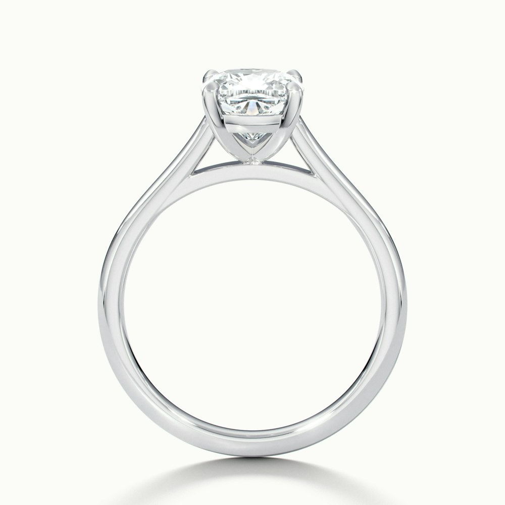 Aisha 2 Carat Cushion Cut Solitaire Moissanite Diamond Ring in Platinum