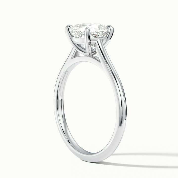Joa 1 Carat Cushion Cut Solitaire Lab Grown Engagement Ring in 14k White Gold