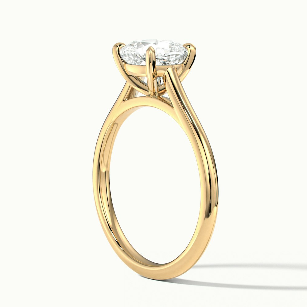 Aisha 1.5 Carat Cushion Cut Solitaire Moissanite Diamond Ring in 10k Yellow Gold