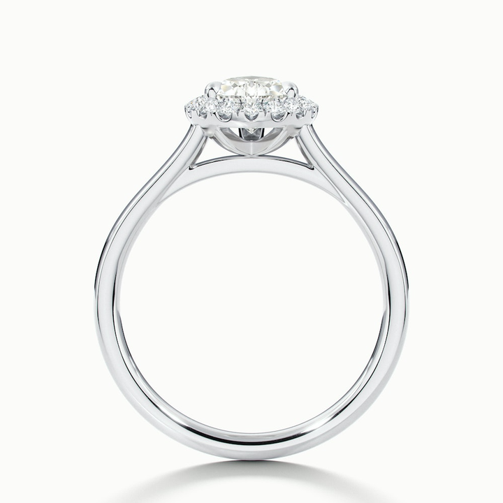 Aura 1 Carat Pear Halo Lab Grown Engagement Ring in 10k White Gold
