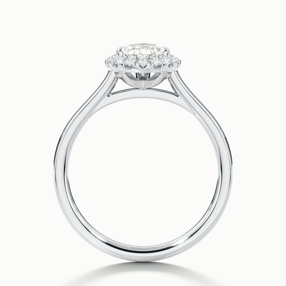Aura 2 Carat Pear Halo Lab Grown Engagement Ring in 10k White Gold