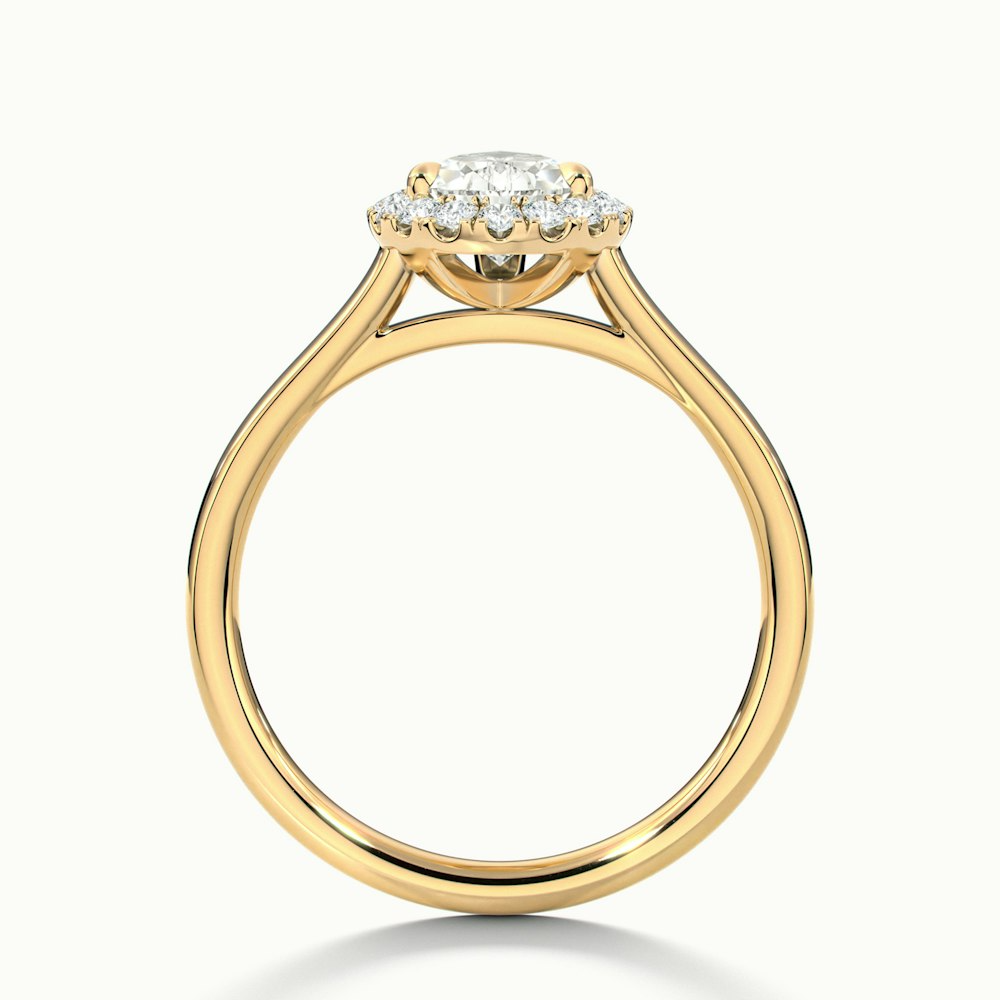 Aura 1.5 Carat Pear Halo Lab Grown Engagement Ring in 10k Yellow Gold
