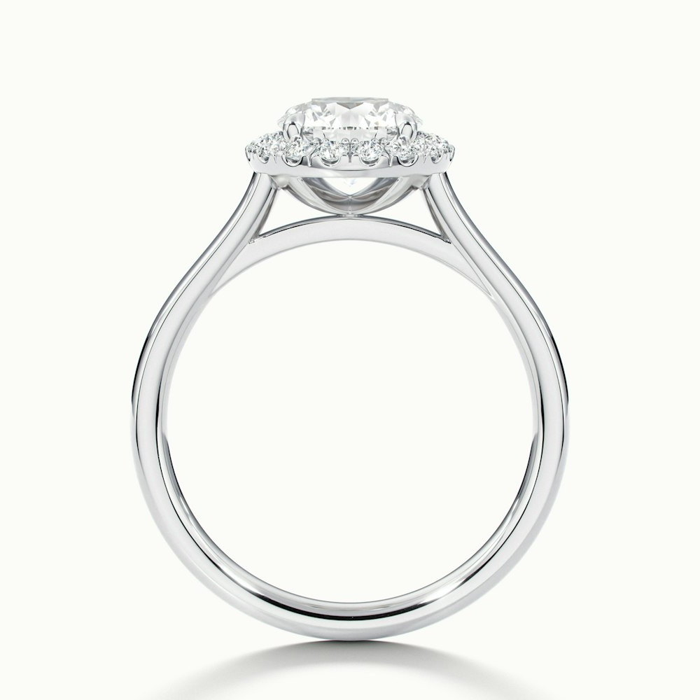 Bela 2.5 Carat Round Halo Pave Lab Grown Engagement Ring in 10k White Gold