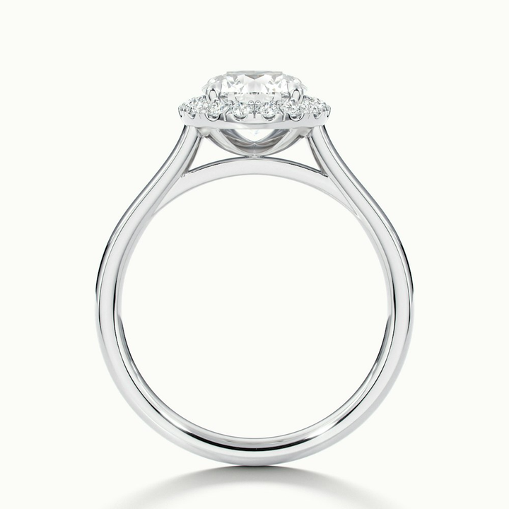 Bela 5 Carat Round Halo Pave Lab Grown Engagement Ring in 18k White Gold