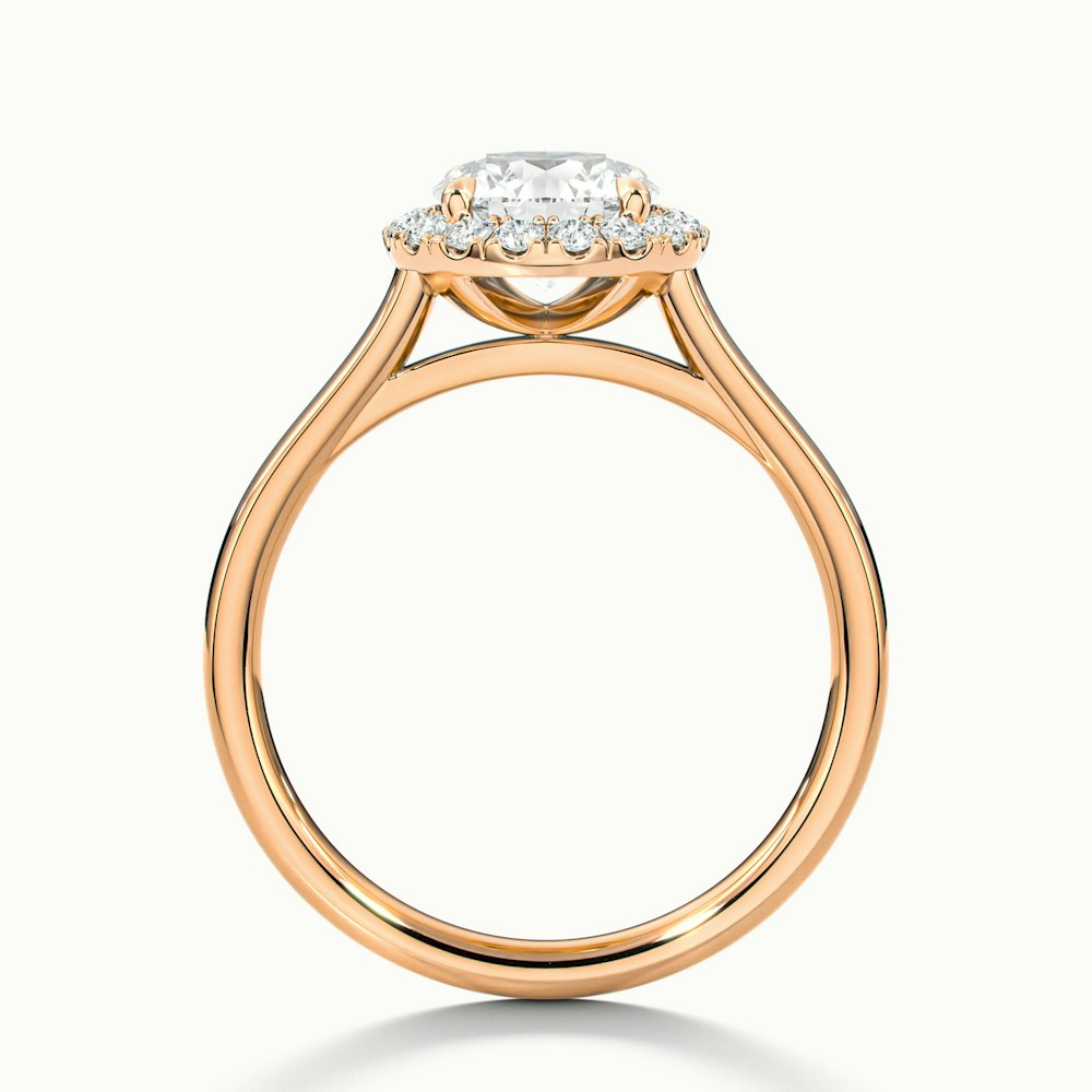 Bela 5 Carat Round Halo Pave Lab Grown Engagement Ring in 18k Rose Gold
