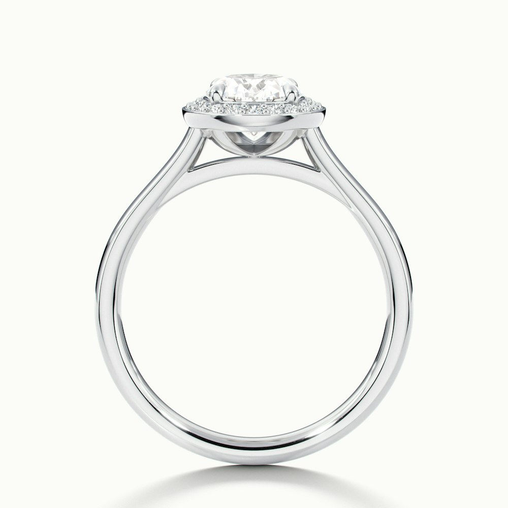 Carol 1.5 Carat Oval Cut Halo Lab Grown Engagement Ring in 10k White Gold