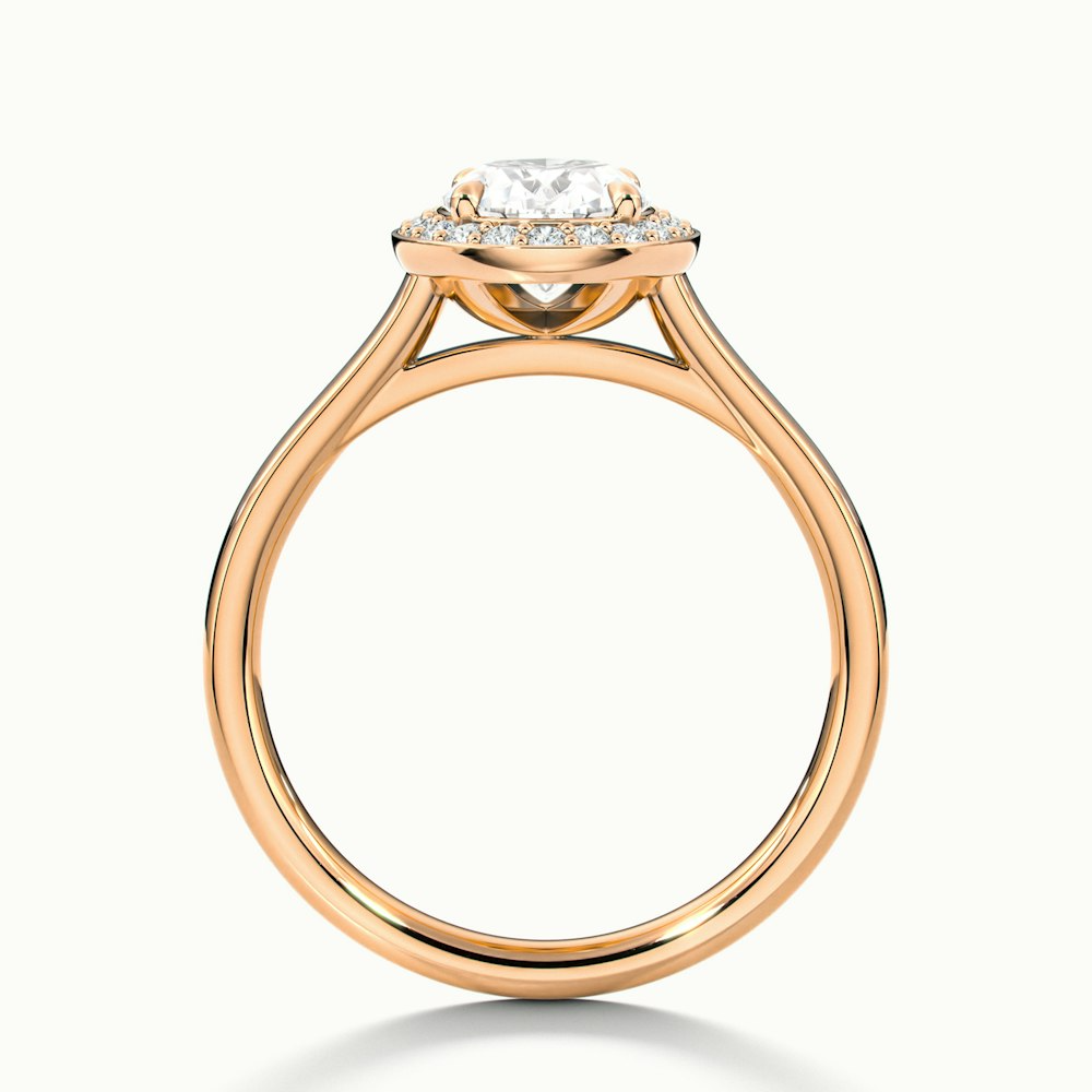 Carol 5 Carat Oval Cut Halo Lab Grown Engagement Ring in 18k Rose Gold