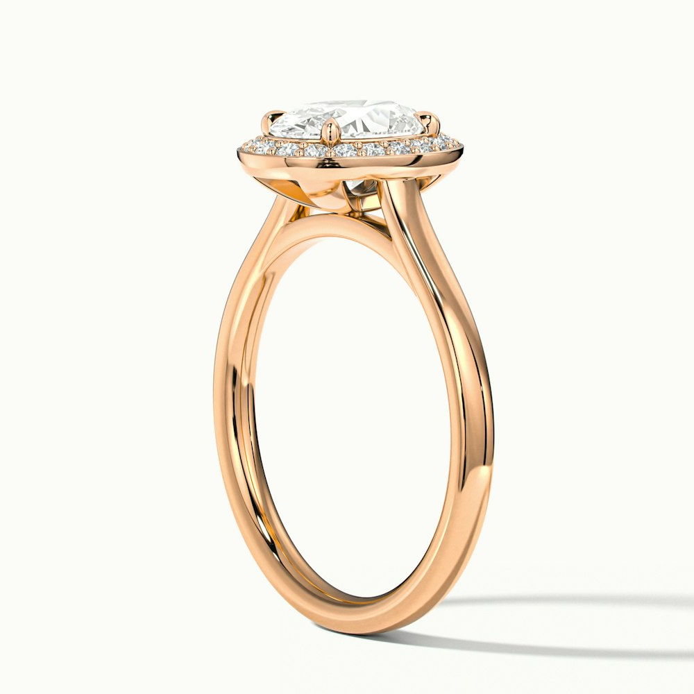 Carol 5 Carat Oval Cut Halo Lab Grown Engagement Ring in 18k Rose Gold