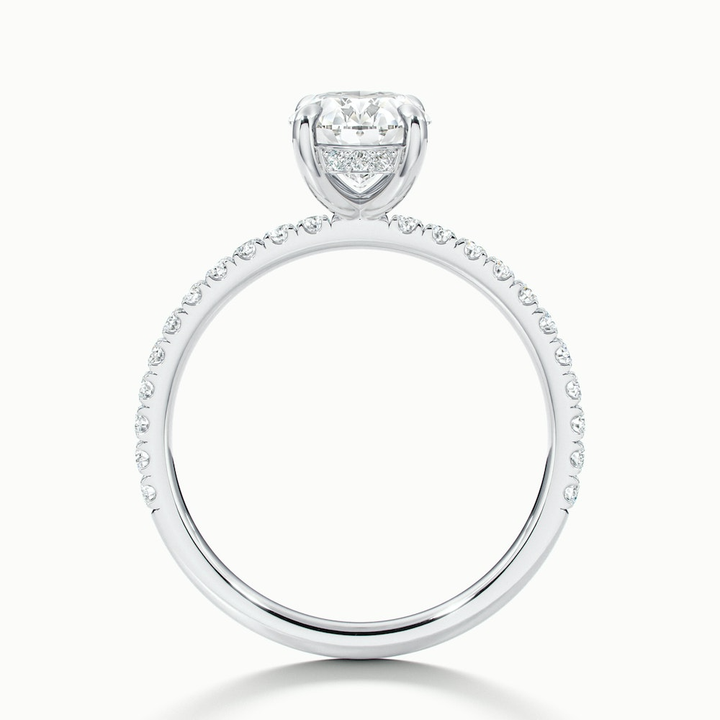Eliza 1 Carat Oval Hidden Halo Moissanite Diamond Ring in 10k White Gold