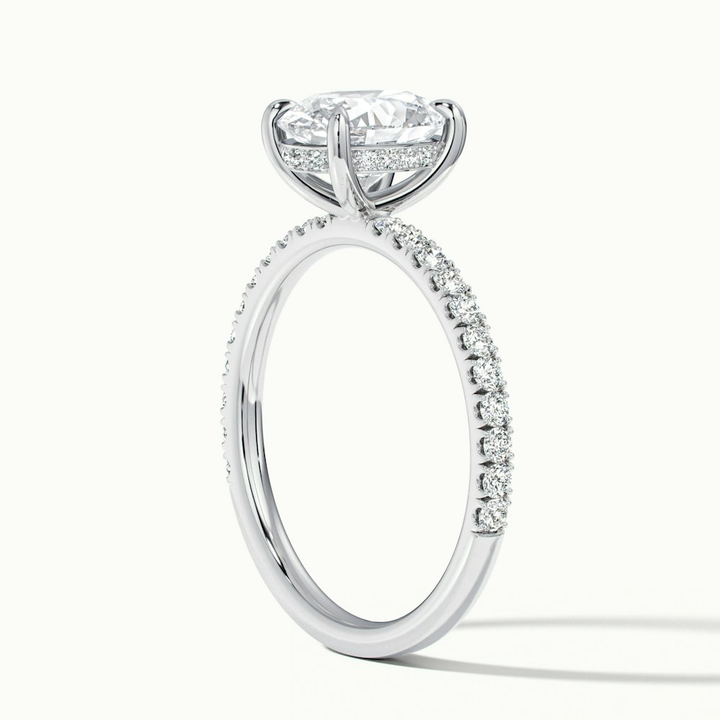 Chase 1 Carat Oval Hidden Halo Lab Grown Engagement Ring in 10k White Gold