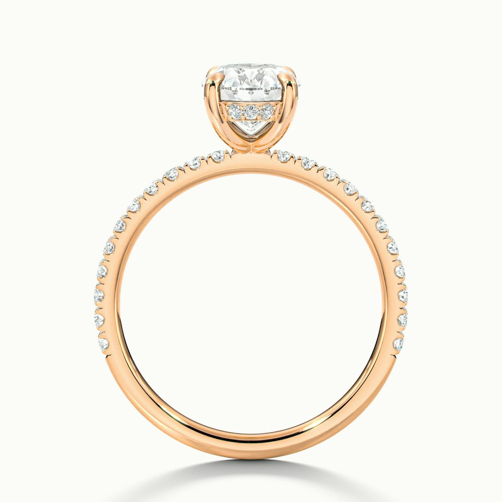 Chase 1 Carat Oval Hidden Halo Lab Grown Engagement Ring in 10k Rose Gold