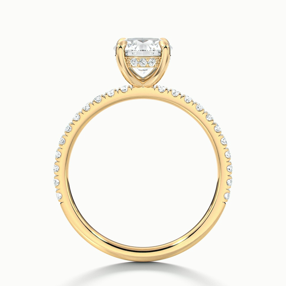 Claire 1.5 Carat Round Hidden Halo Scallop Lab Grown Engagement Ring in 10k Yellow Gold