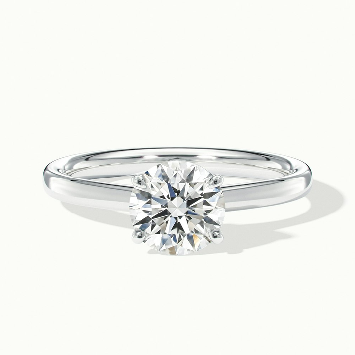 Ada 1 Carat Round Solitaire Lab Grown Engagement Ring in 18k White Gold