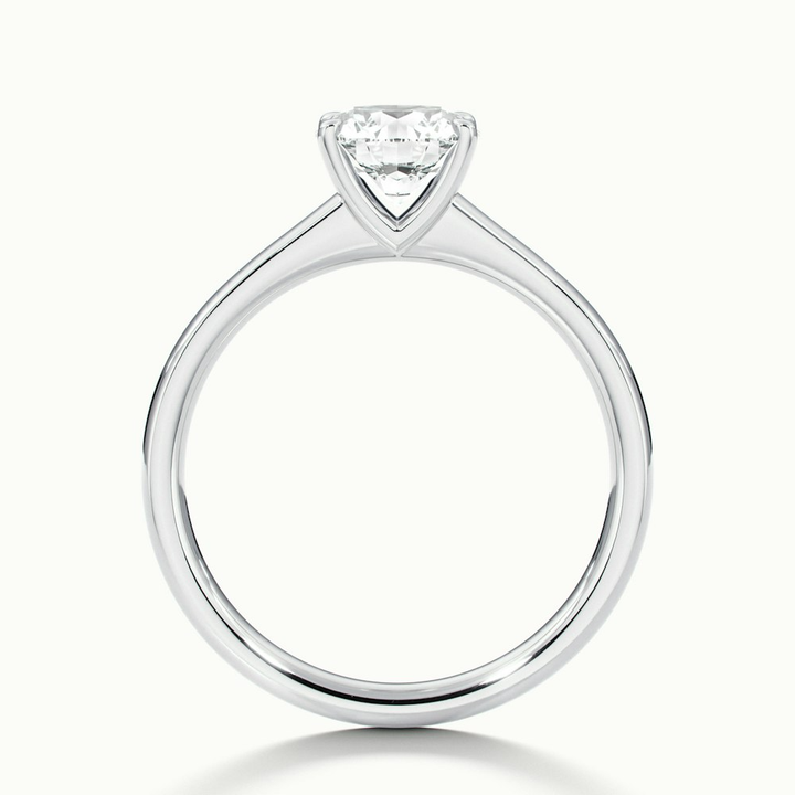 April 3 Carat Round Solitaire Moissanite Diamond Ring in Platinum