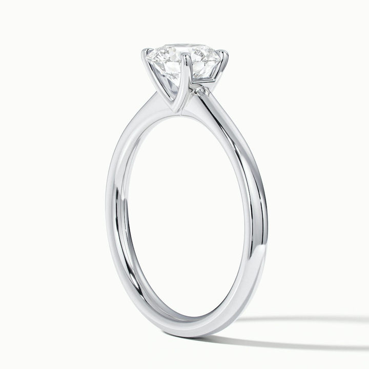 Ada 1 Carat Round Solitaire Lab Grown Engagement Ring in 14k White Gold