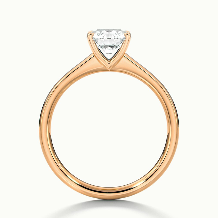 Ada 1 Carat Round Solitaire Lab Grown Engagement Ring in 10k Rose Gold