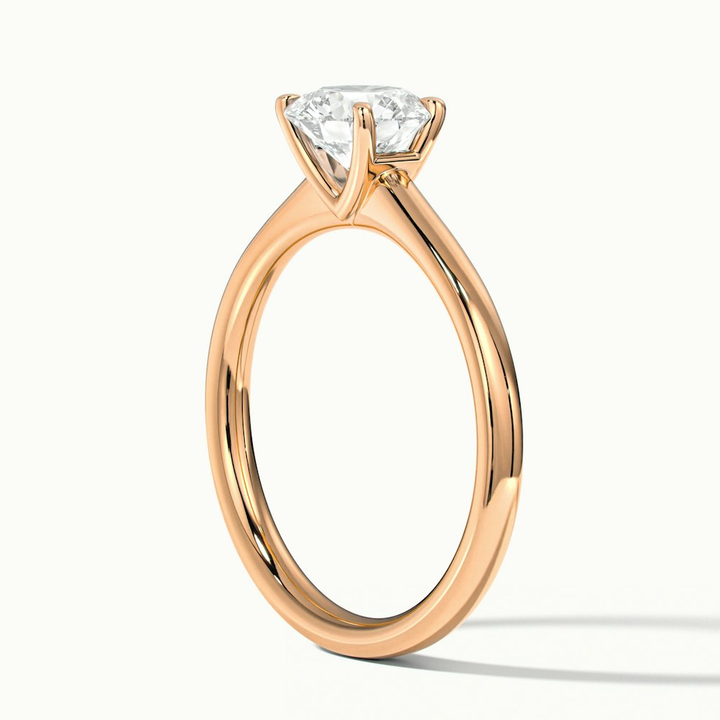April 4 Carat Round Solitaire Moissanite Diamond Ring in 14k Rose Gold